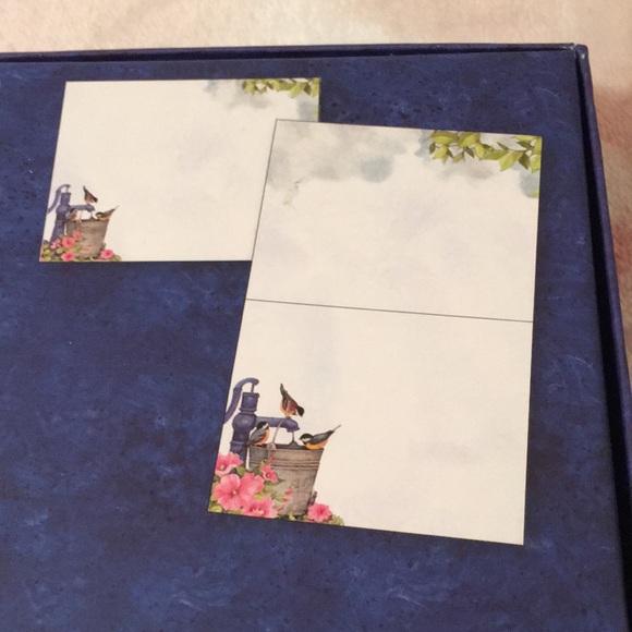 Garden Fountain Birds Boxed Notes Set of 13 NWT - Picture 5 of 11